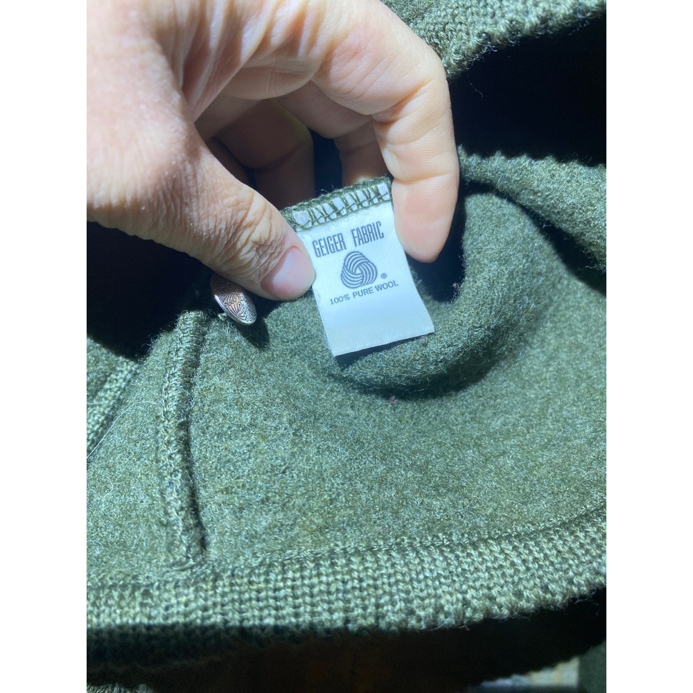 Geiger Austria Womens Boiled Wool Jacket Forest Green Tyrolean Button Cardigan L - Picture 7 of 7